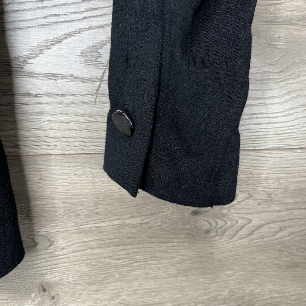 Escada Sport Blazer Womans Size 10/40 Black Virgin Wool 2-Button Velvet Collar - Picture 3 of 16